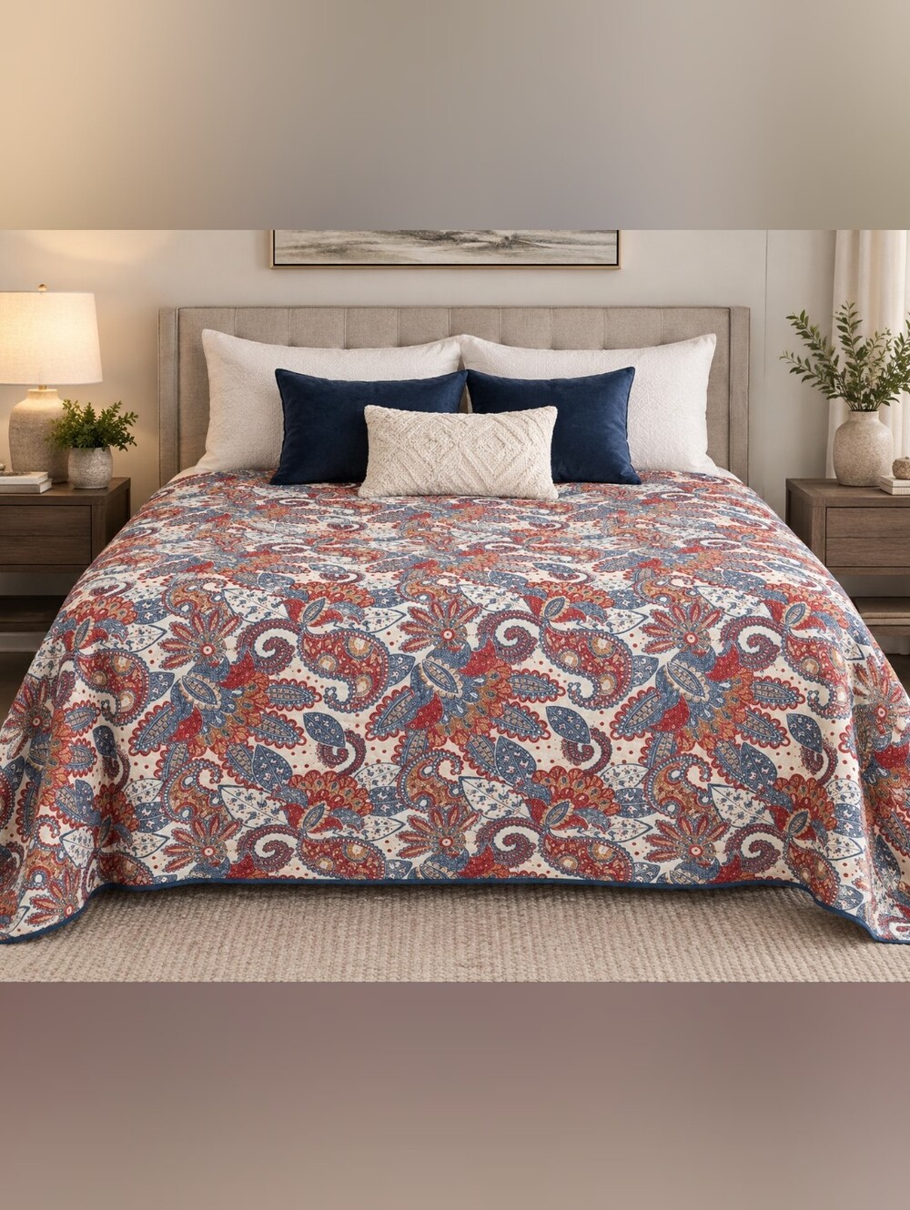Sanctuary Paisley Comforter in Blue and Red